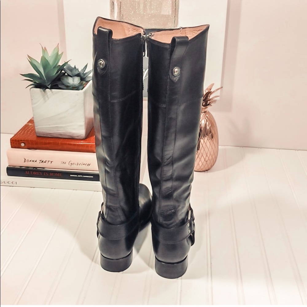 Frye Melissa Harness Inside Zip Black Boots - Picture 3 of 8